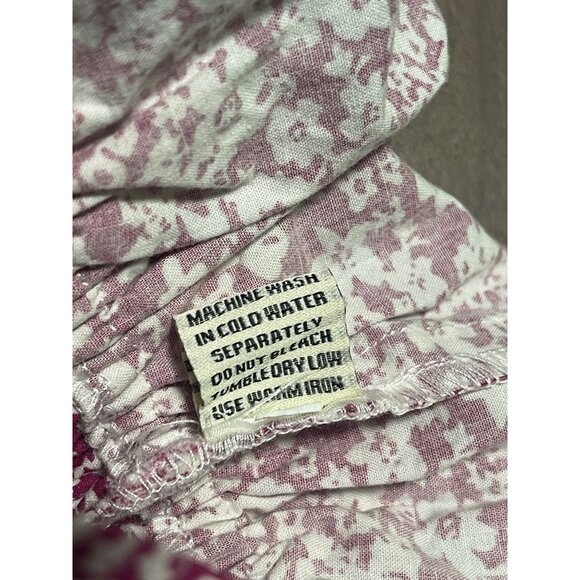 Sim & Sam Womens Floral Smocked Peplum Crop Top Sizzling Magenta Size Large - Picture 7 of 10